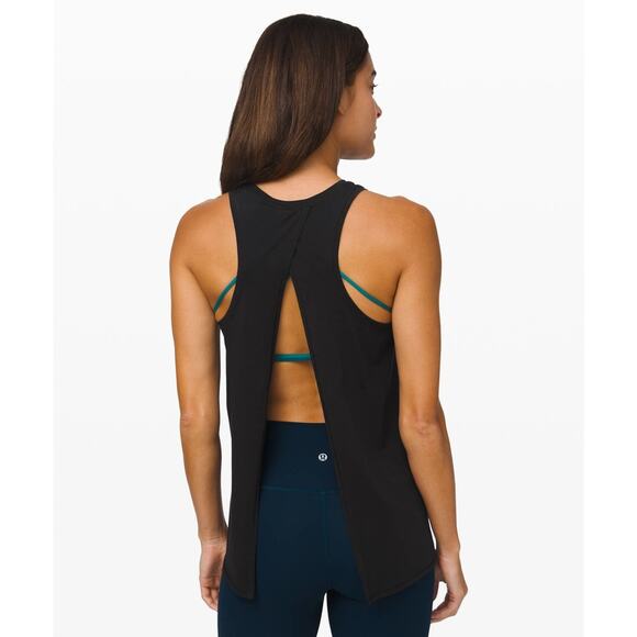 lululemon Black Open Back tie Tank Top - Picture 2 of 4